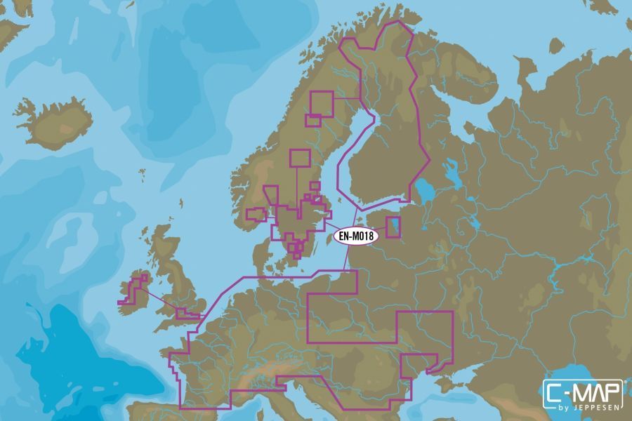 C-MAP - MAX MEGA WIDE - European Inland Waters - C-CARD