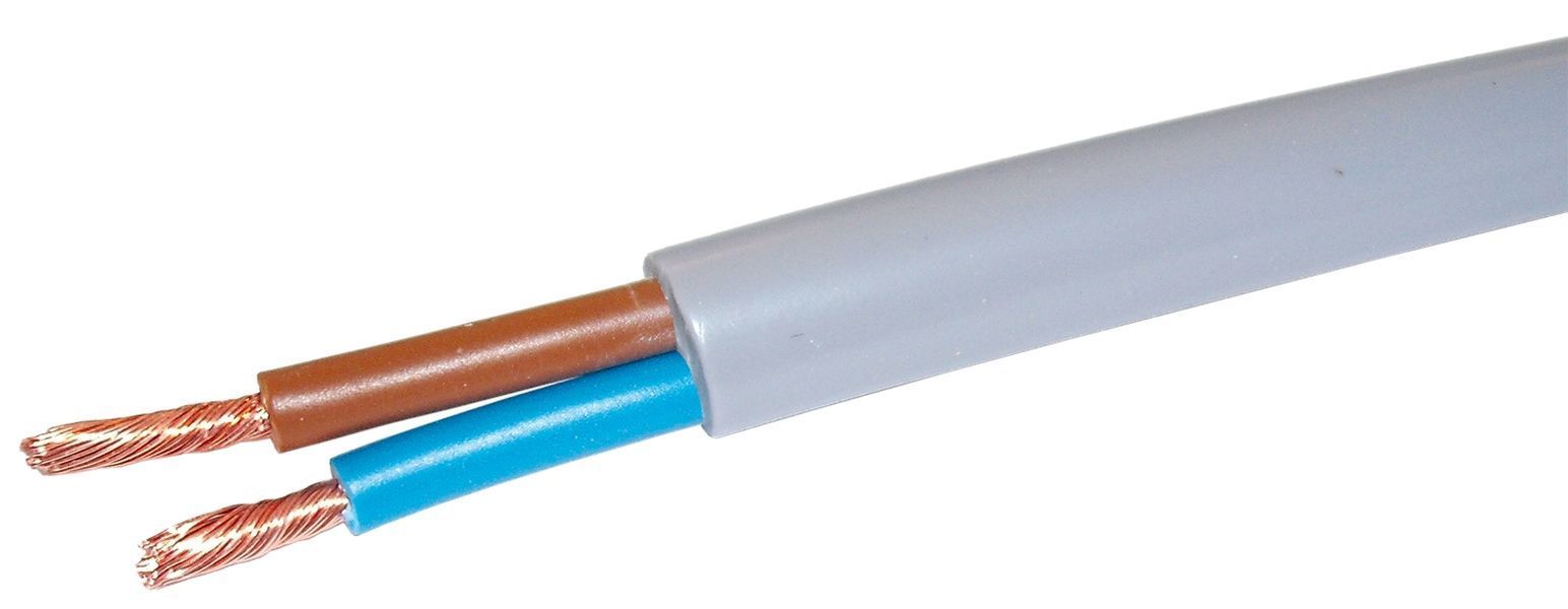 Plastic tubing, gray - 2 x 2.5 mm² cable