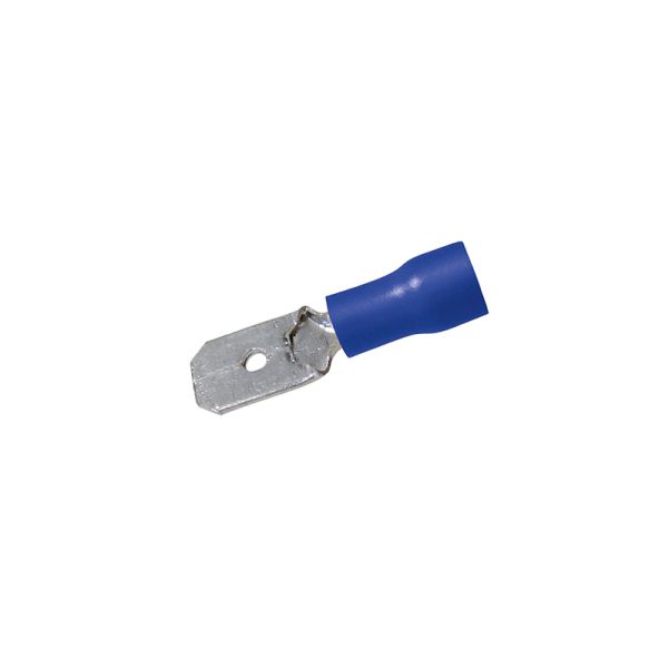 Flat connector 6.35 mm, 1.5-2.5 mm², blue, 50 pieces