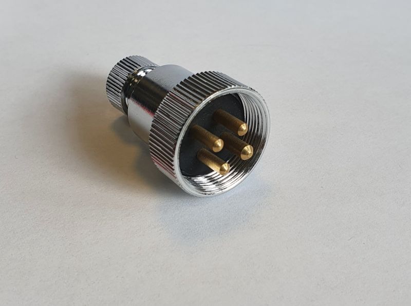 Plug 4 -pin - brass chrome -plated - 3 a