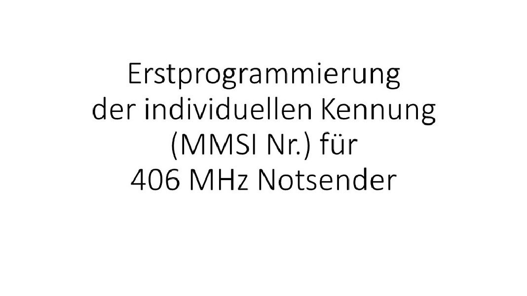First programming for 406 MHz emergency channels