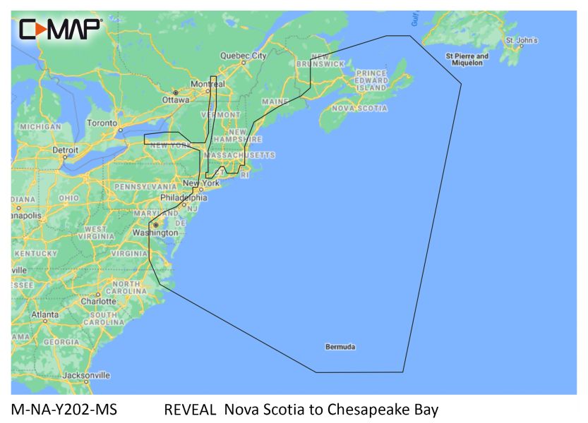 C -Map Reveal - Nova Scotia to Chesapeake Bay - µSD/SD card