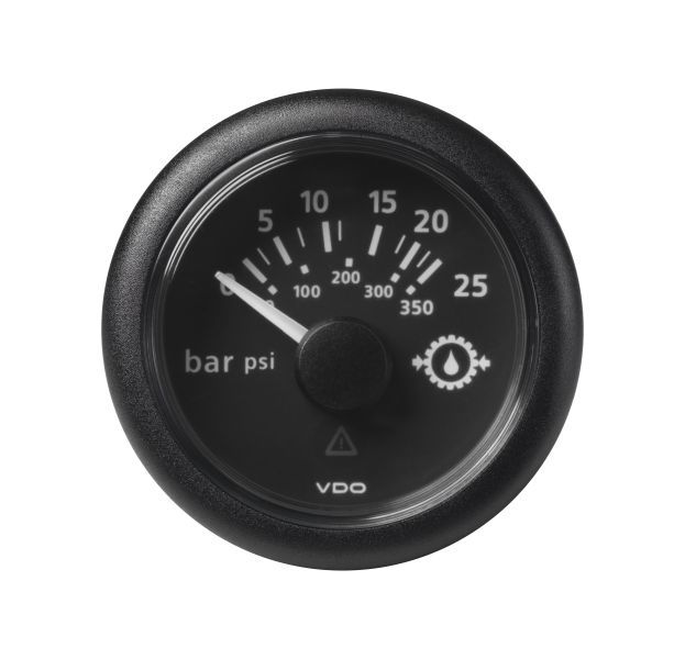 VDO - ViewLine Getriebe Öldruck 25Bar Schwarz 52mm